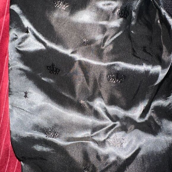 Red Velvet Pinstripes custom blazer with tasteful crown lining - Picture 3 of 3